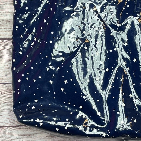 Kate Spade Daycation Night Sky Shiney Vinyl Blue Stars Tote Bag - Picture 8 of 12